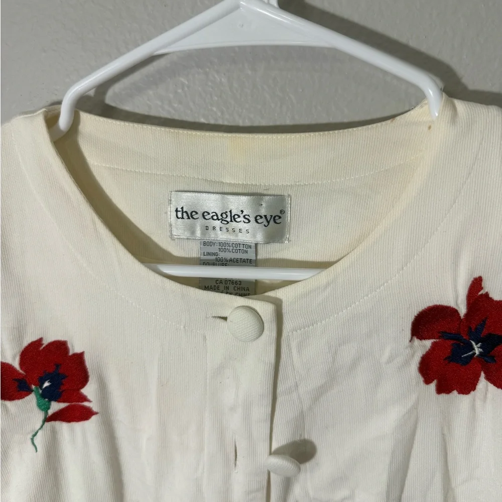 Vintage White Floral Button-Up Blouse - Picture 3 of 7
